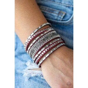 Rhinestone Rumble Red Bracelet